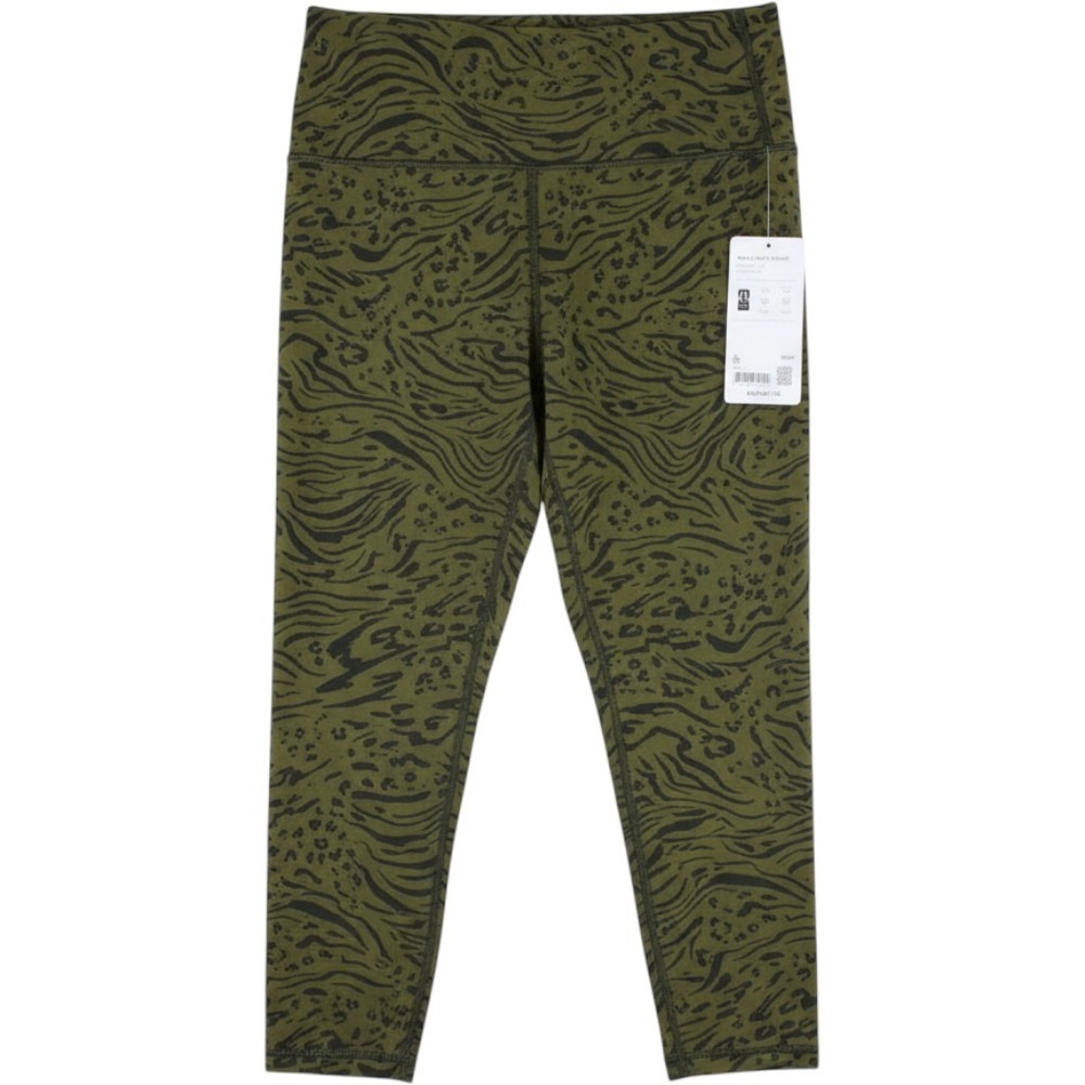 Athleta Transcend 7/8 Tight Olive Green Animal Print Leggings Size S